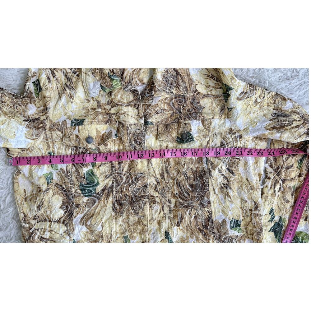 Analogies Plus Women's Size 1X Denim Style Cream Floral Embroidered Jacket #0462 - Picture 10 of 11
